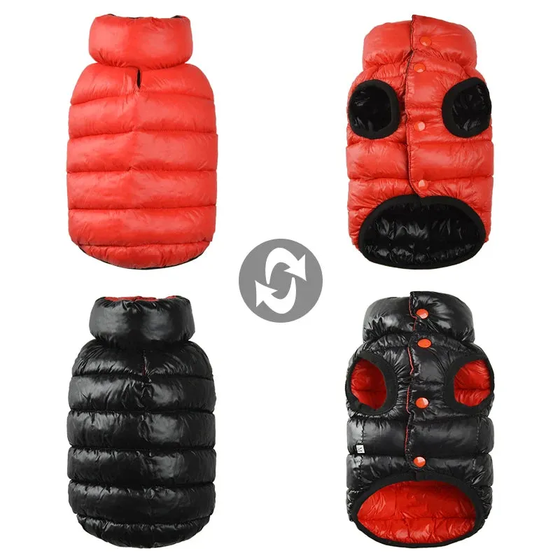 Colorful Dog Coat Reversible Clothes Winter Warm Jacket for Small Large Dogs Waterproof Thick Vest Jumpsuit Golden Retriever Waistcoat