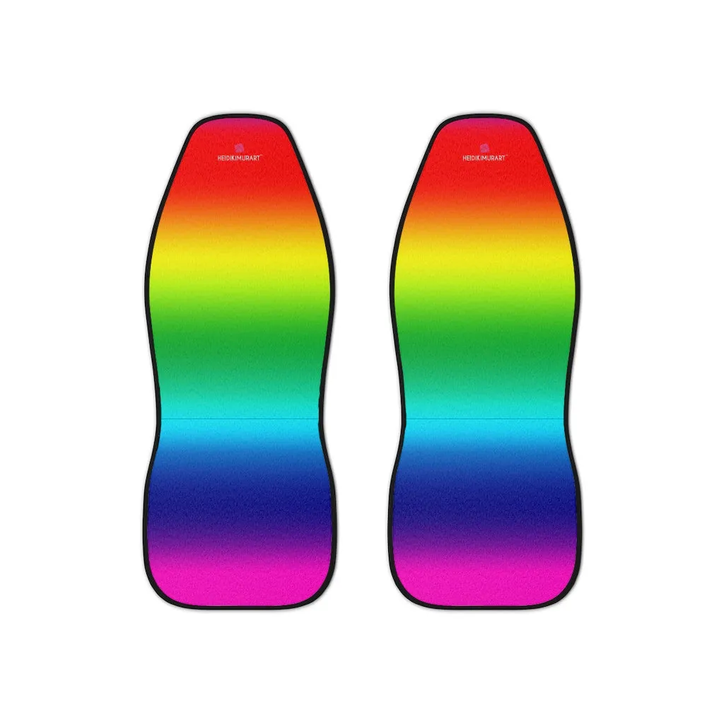Colorful Rainbow Car Seat Covers, 2-Pcs (48.03" × 18.50") Set Best Car Accessories Essential Premium Quality Best Soft Luxury Car Seat Covers