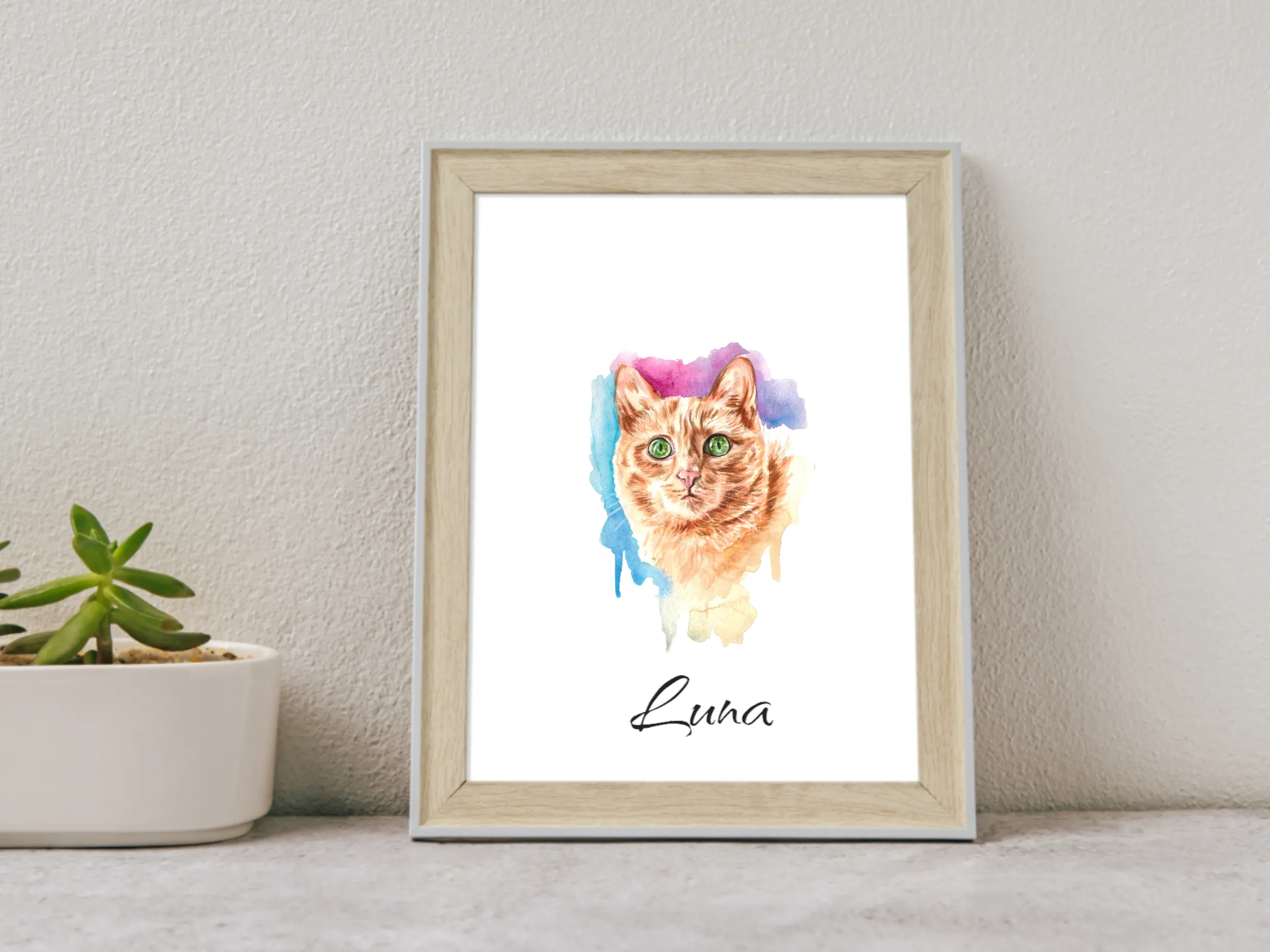 Custom Pet Portraits: Unique Handcrafted Art for Your Beloved Pet , Watercolor Pet Portrait