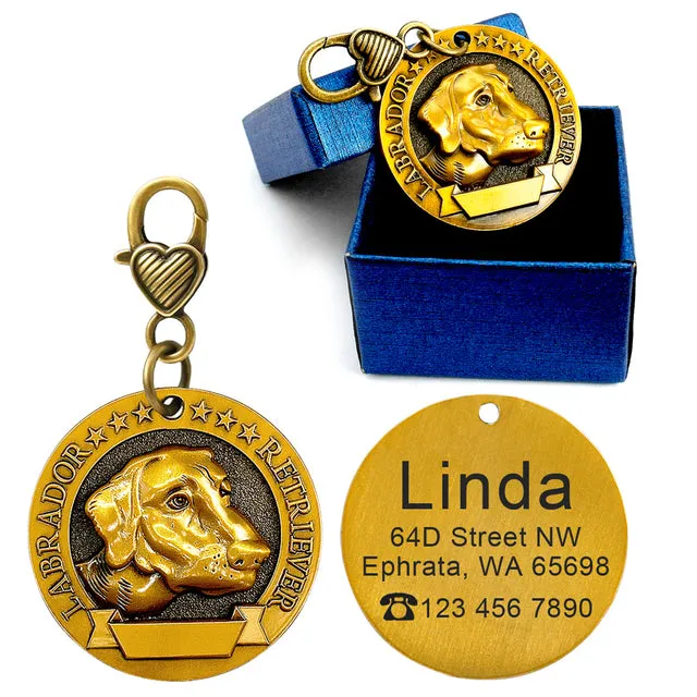 Custom Vintage Dog collar tags by SB