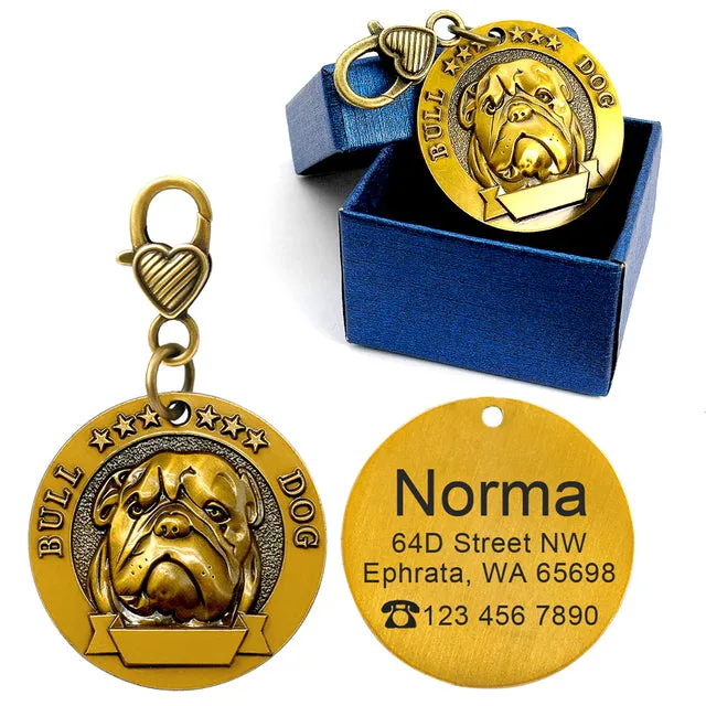 Custom Vintage Dog collar tags by SB