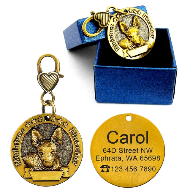 Custom Vintage Dog collar tags by SB