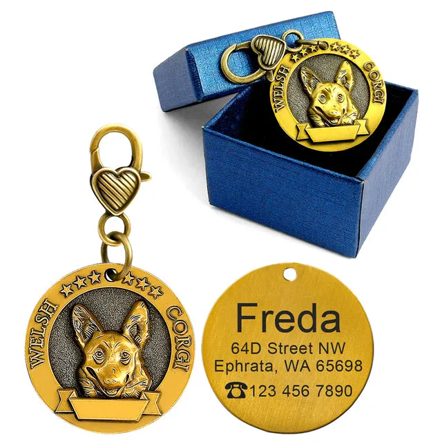 Custom Vintage Dog collar tags by SB