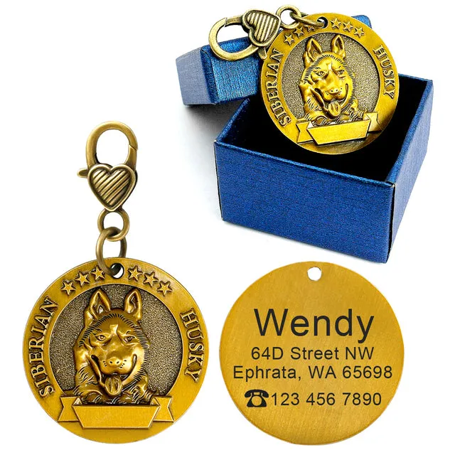 Custom Vintage Dog collar tags by SB