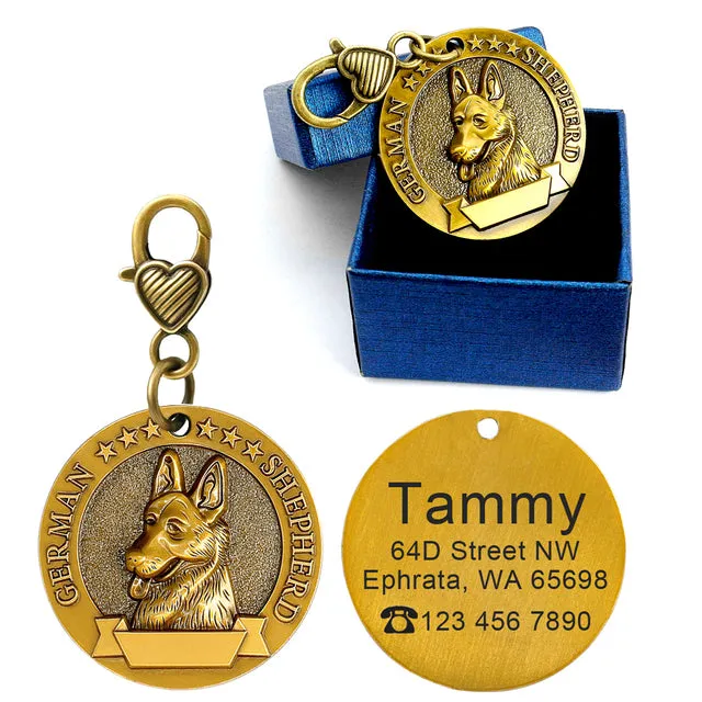 Custom Vintage Dog collar tags by SB