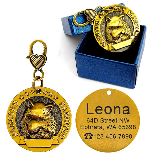 Custom Vintage Dog collar tags by SB