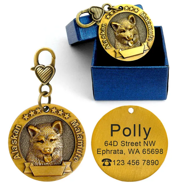 Custom Vintage Dog collar tags by SB