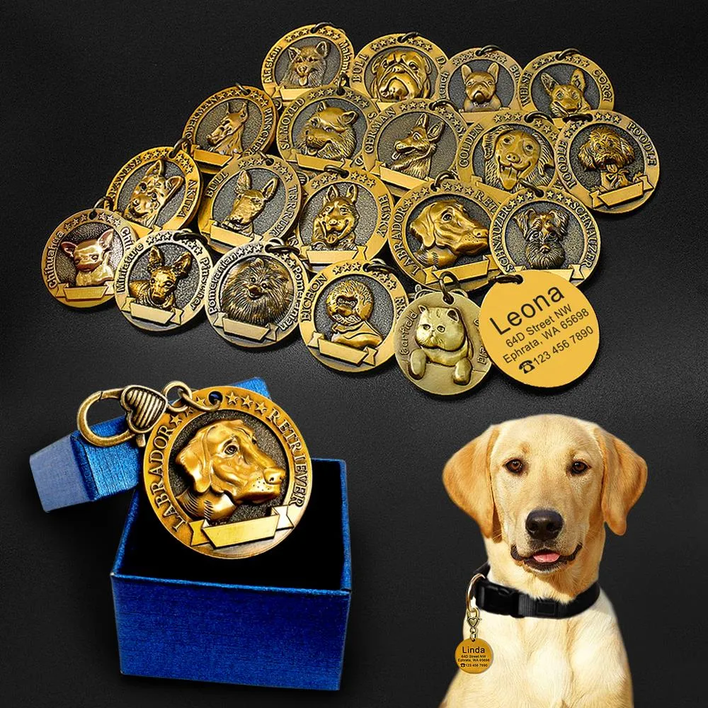 Custom Vintage Dog collar tags by SB