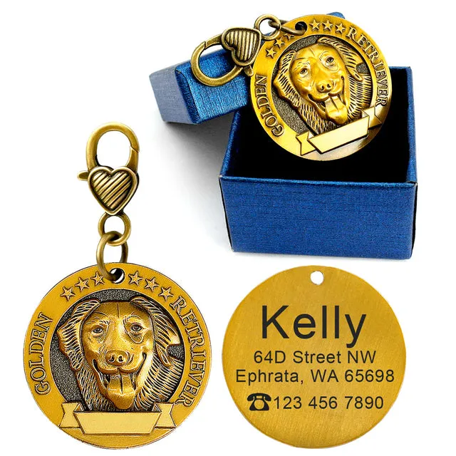 Custom Vintage Dog collar tags by SB