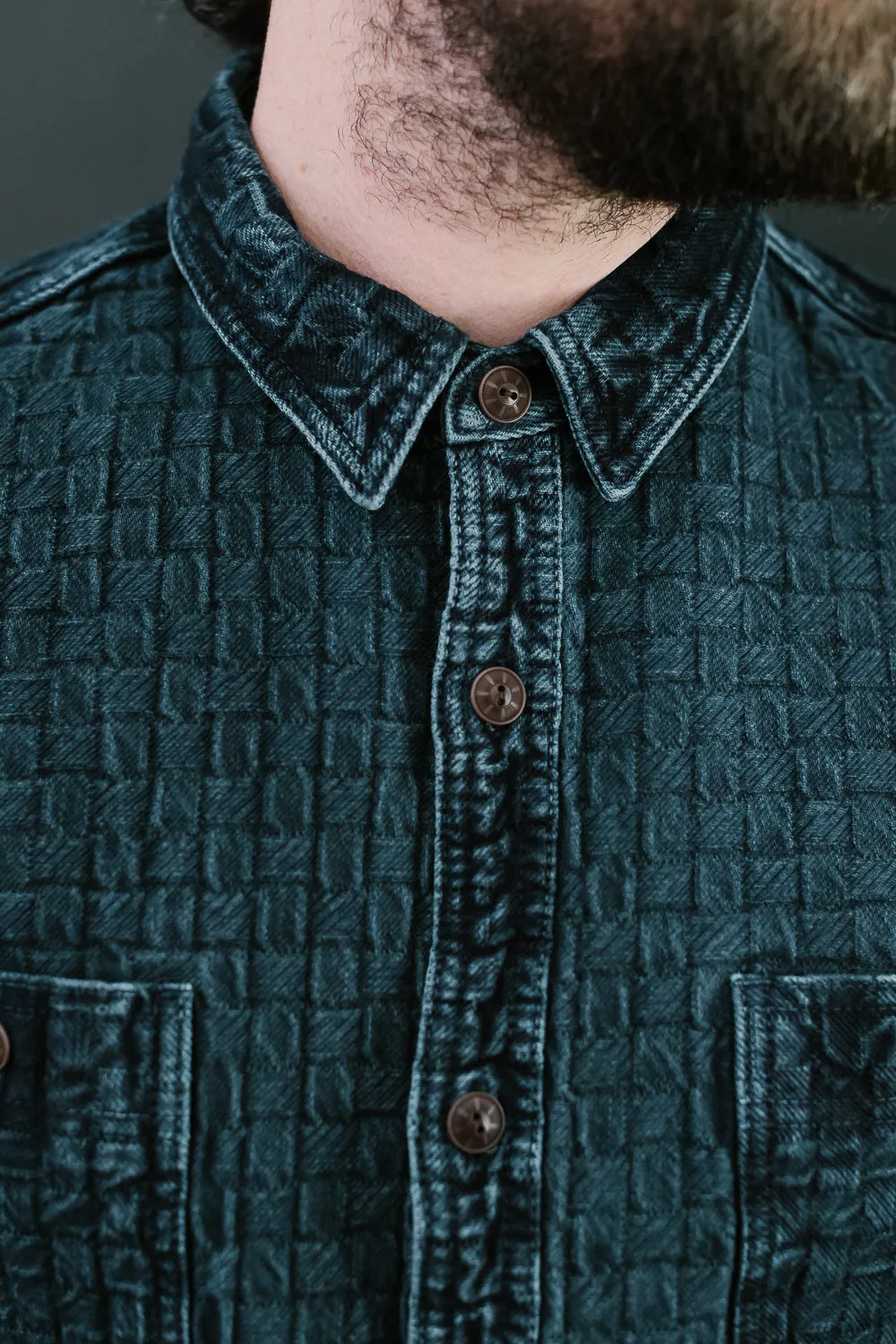 D5688 - "Ajiro Denim" Shirt - Indigo Dyed