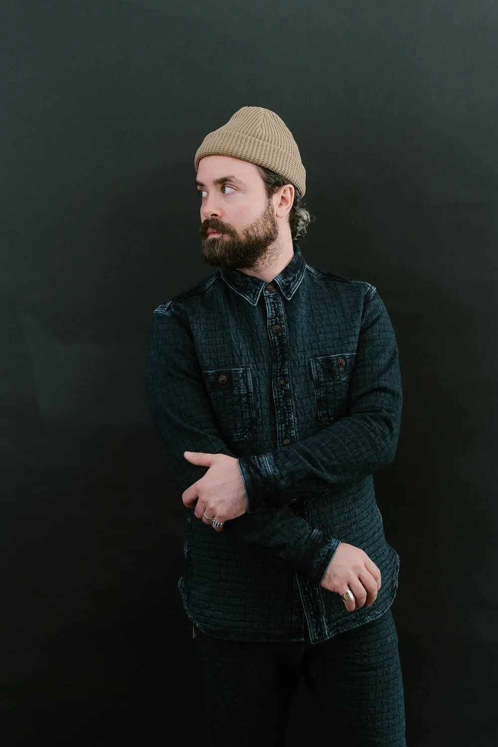 D5688 - "Ajiro Denim" Shirt - Indigo Dyed