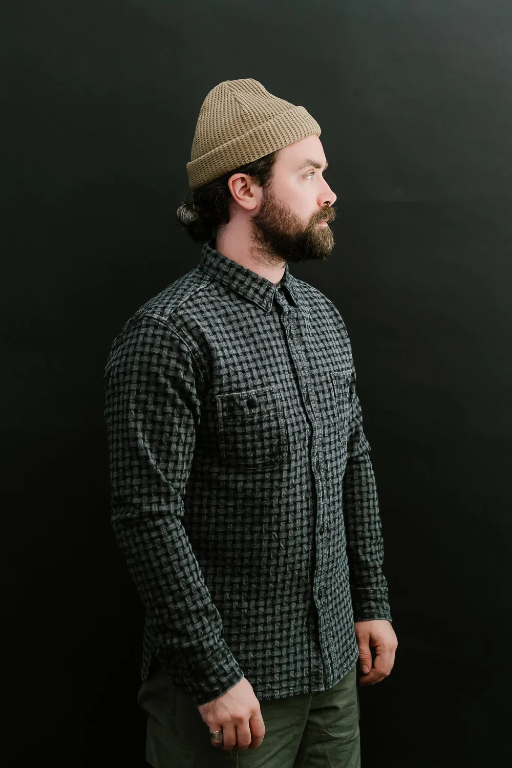 D5688 - "Ajiro Denim" Shirt - Sumi Ink Dyed