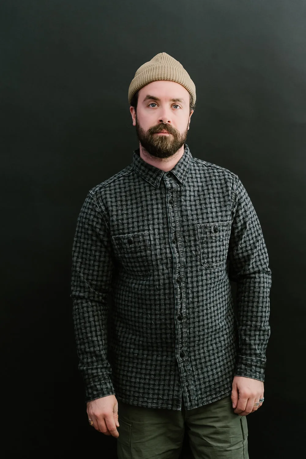 D5688 - "Ajiro Denim" Shirt - Sumi Ink Dyed