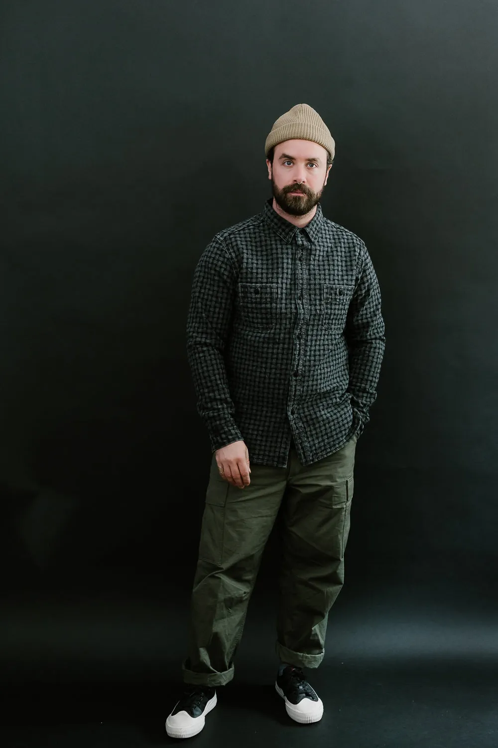 D5688 - "Ajiro Denim" Shirt - Sumi Ink Dyed