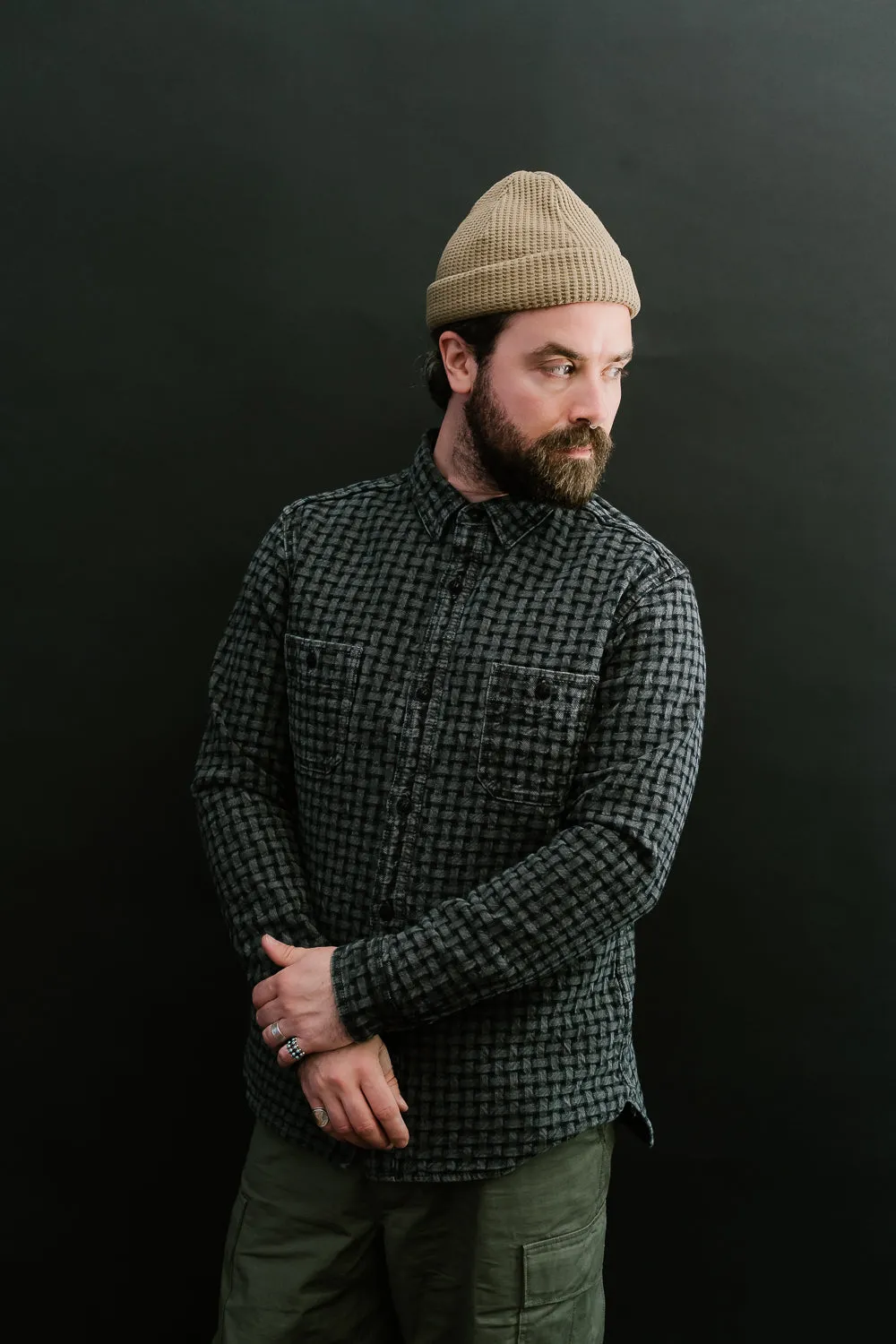 D5688 - "Ajiro Denim" Shirt - Sumi Ink Dyed