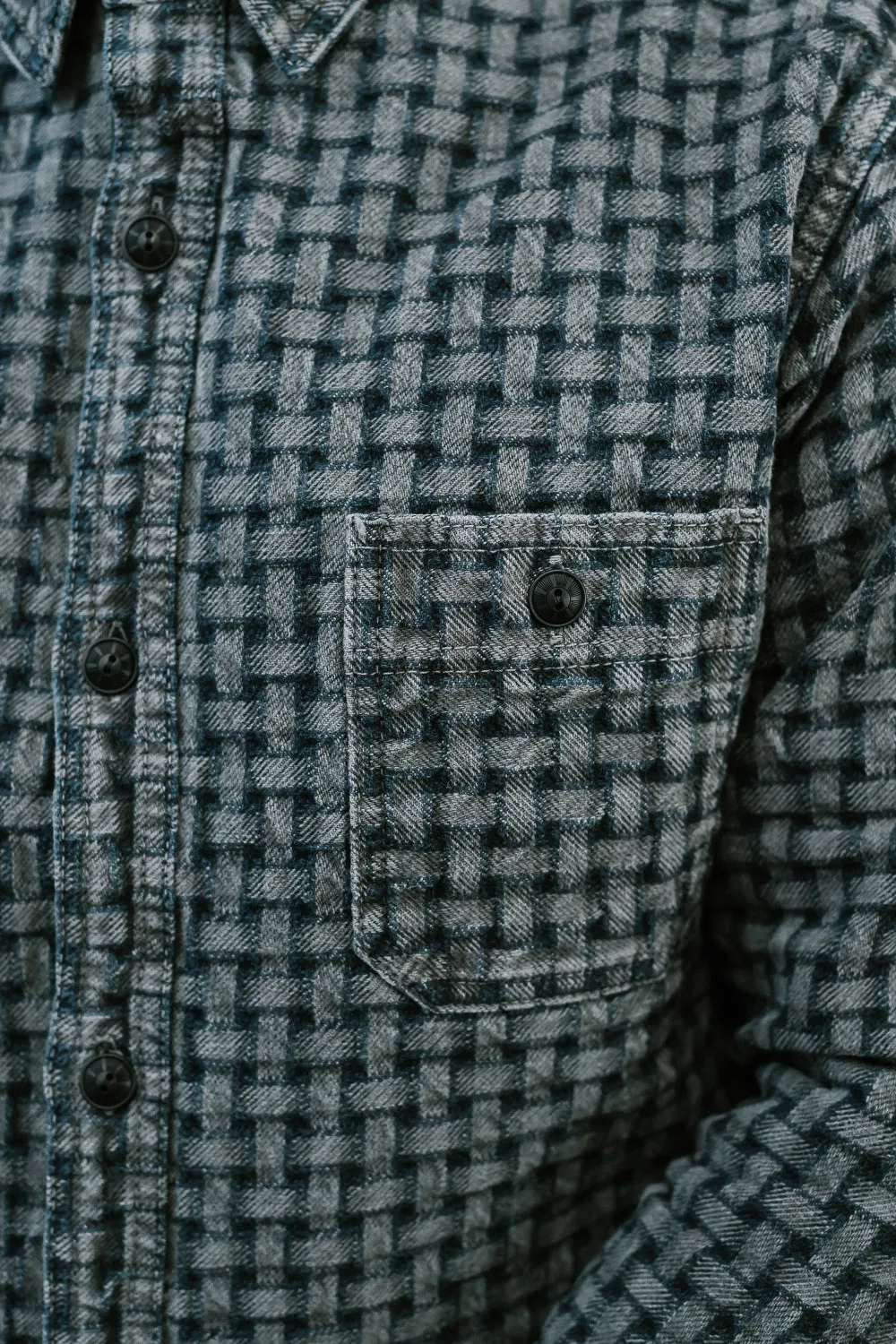D5688 - "Ajiro Denim" Shirt - Sumi Ink Dyed