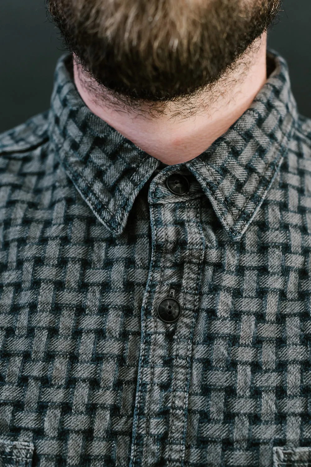 D5688 - "Ajiro Denim" Shirt - Sumi Ink Dyed
