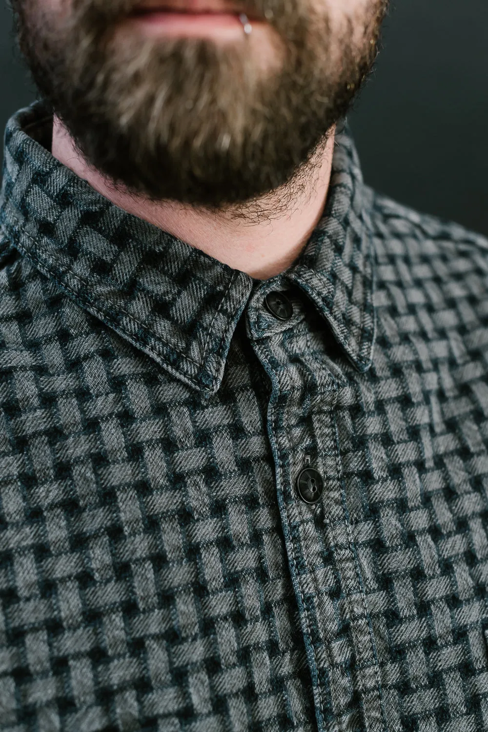 D5688 - "Ajiro Denim" Shirt - Sumi Ink Dyed