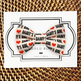 Daddy's Girl Valentine's Day Bow for Dog Collar and Cat Collar