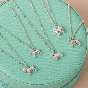 Dainty Chain Bracelet with Dog Charm - Personalised - Sterling Silver