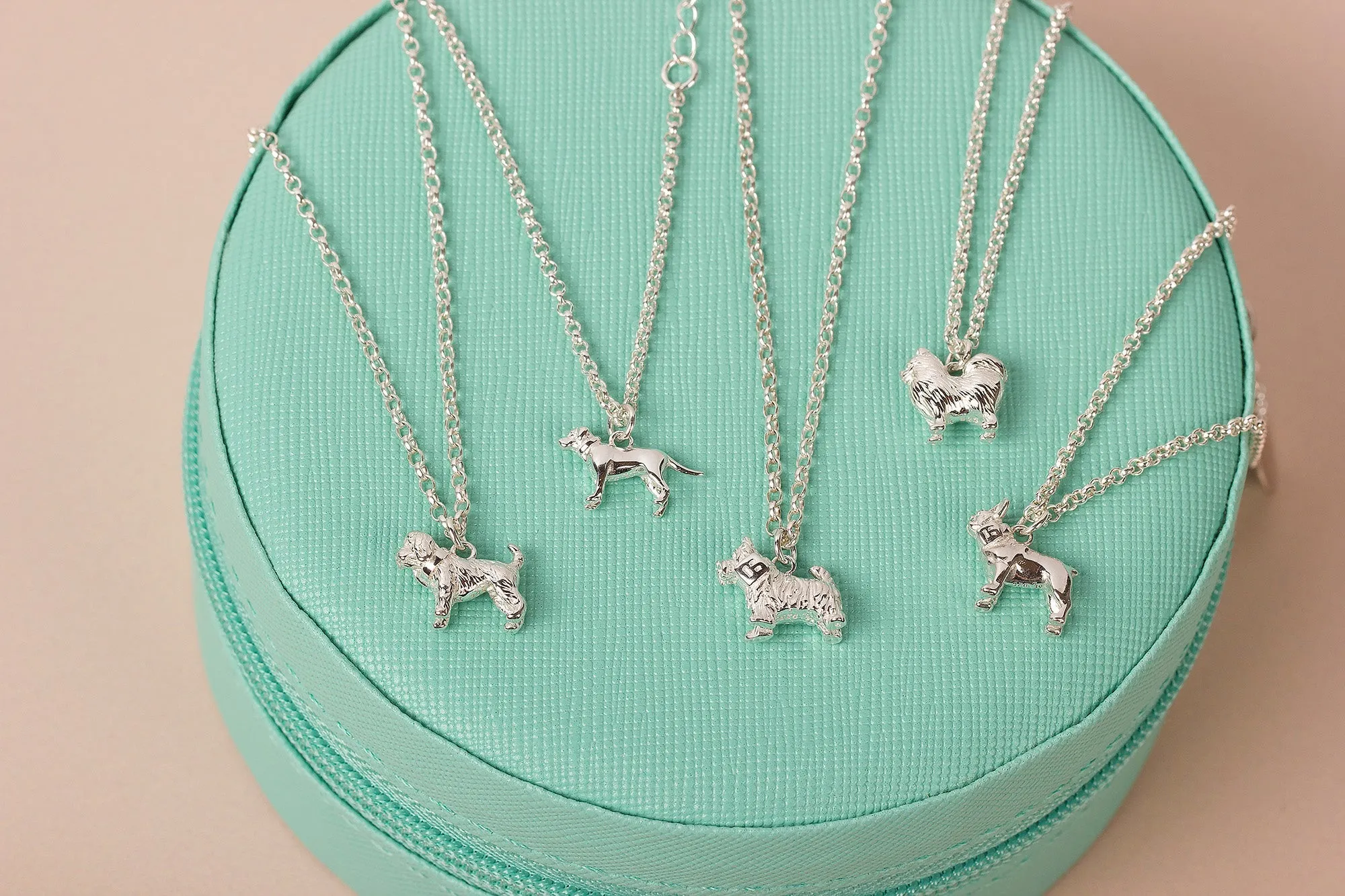 Dainty Chain Bracelet with Dog Charm - Personalised - Sterling Silver