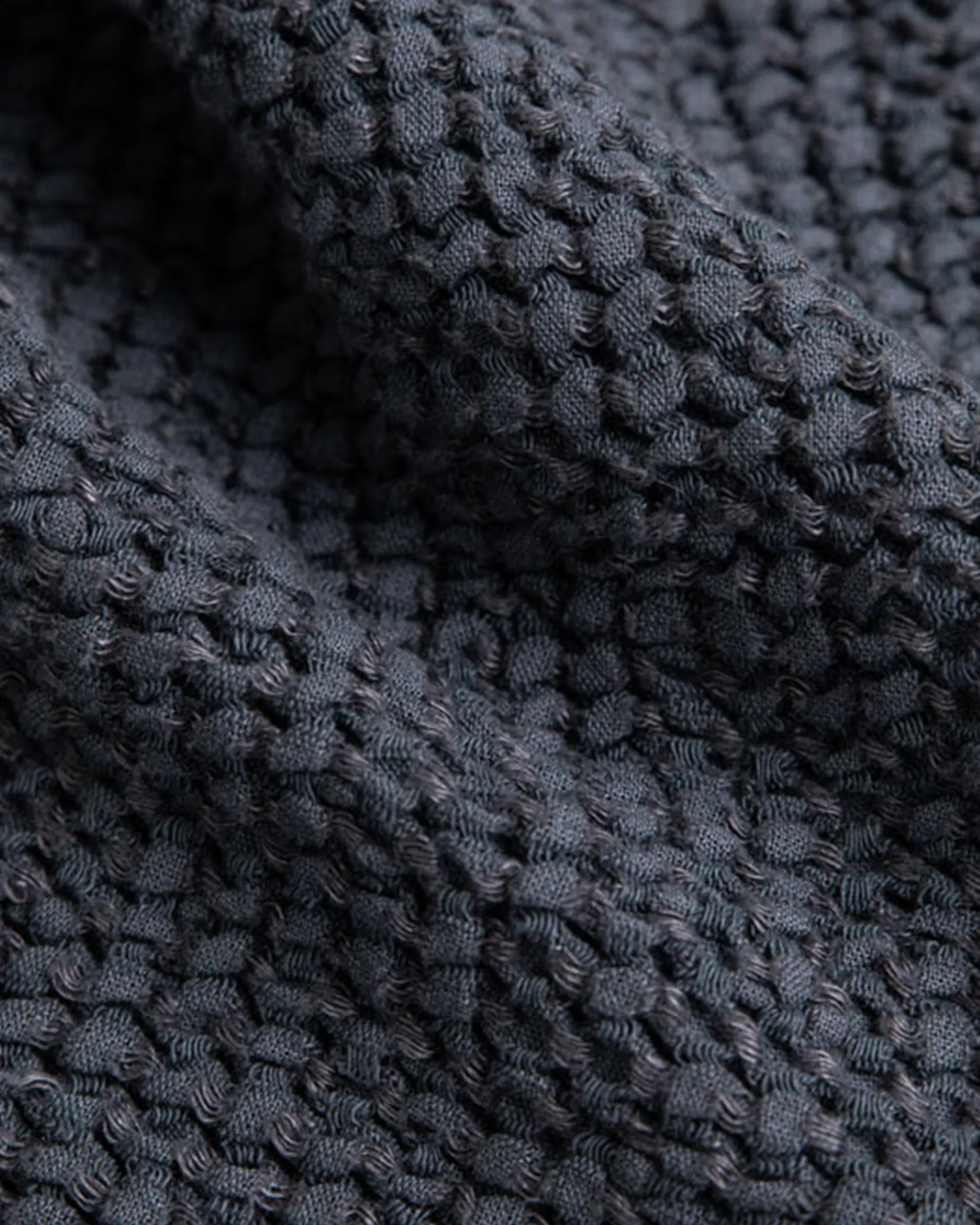 Dark gray waffle throw blanket