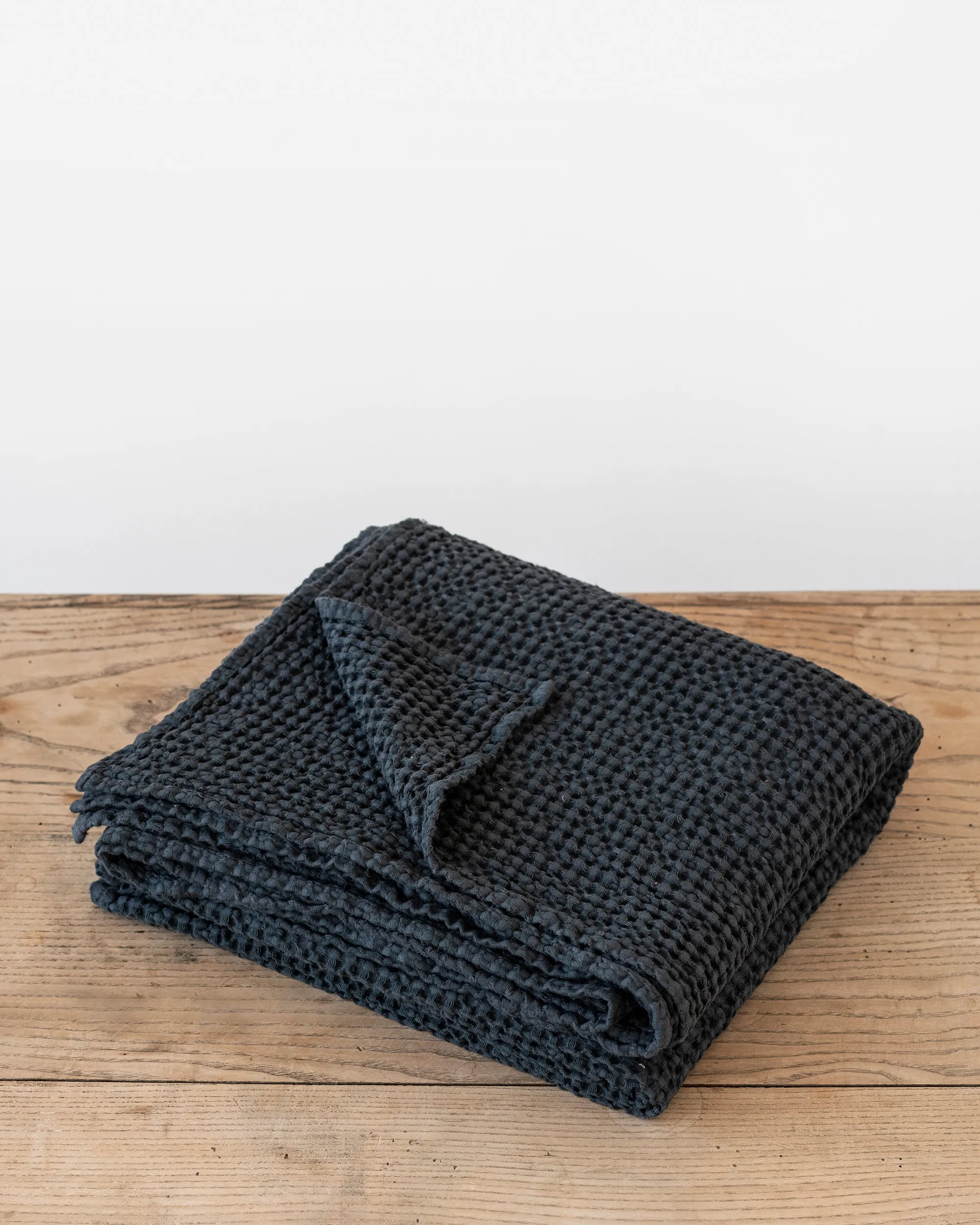 Dark gray waffle throw blanket