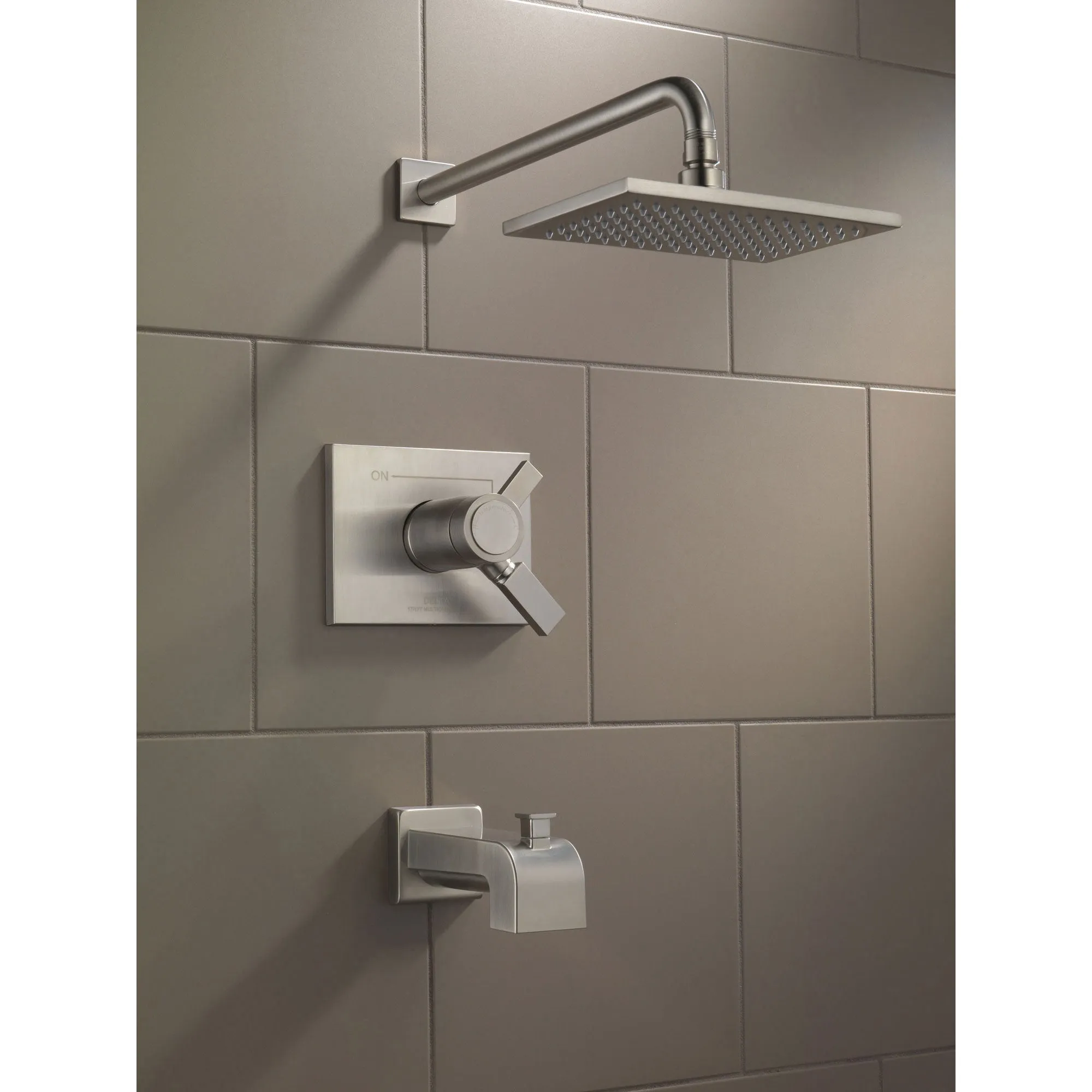 Delta Vero Thermostatic Dual Control Stainless Steel Tub & Shower Trim 521942