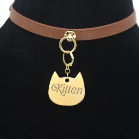 Design Your Own Steel Collar Tag - Cat Head