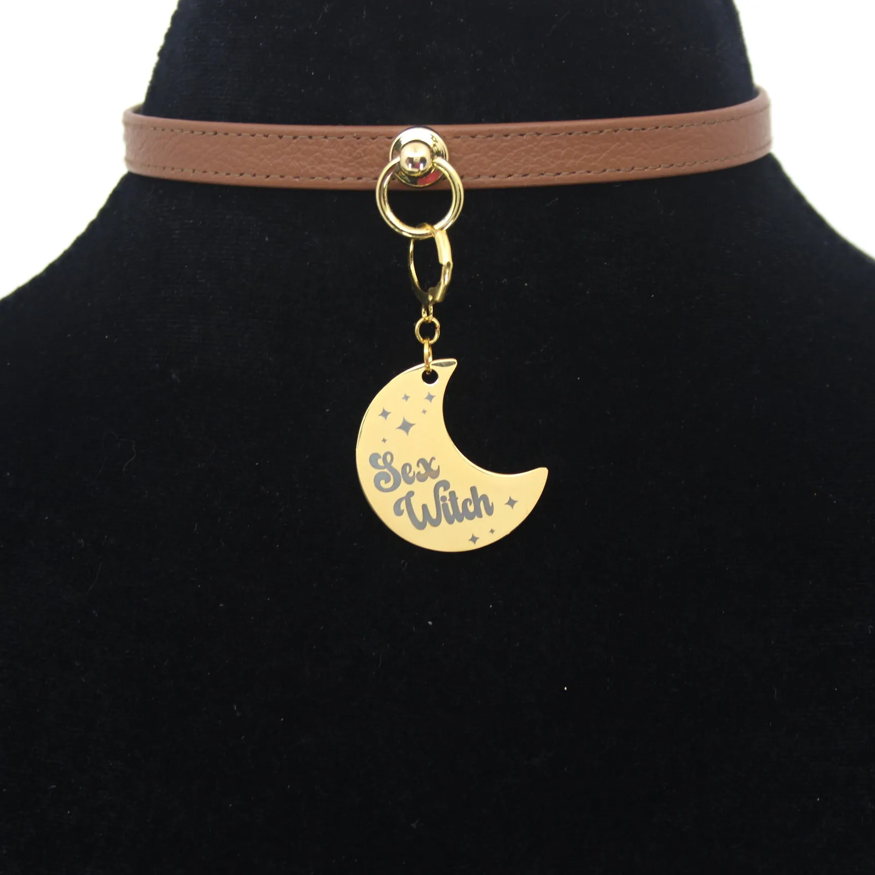 Design Your Own Steel Collar Tag - Crescent Moon