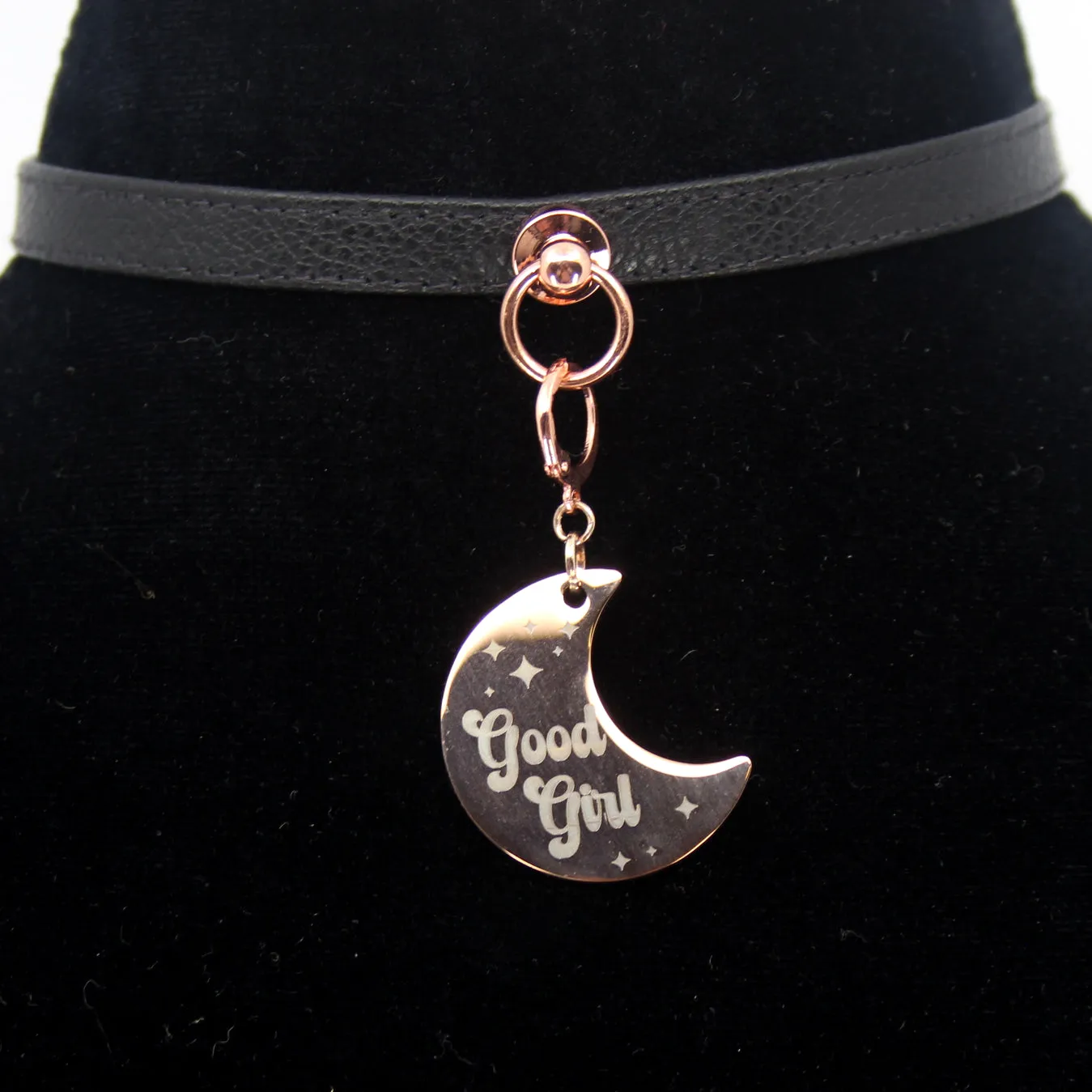 Design Your Own Steel Collar Tag - Crescent Moon