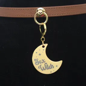 Design Your Own Steel Collar Tag - Crescent Moon