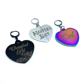 Design Your Own Steel Collar Tag - Large Heart