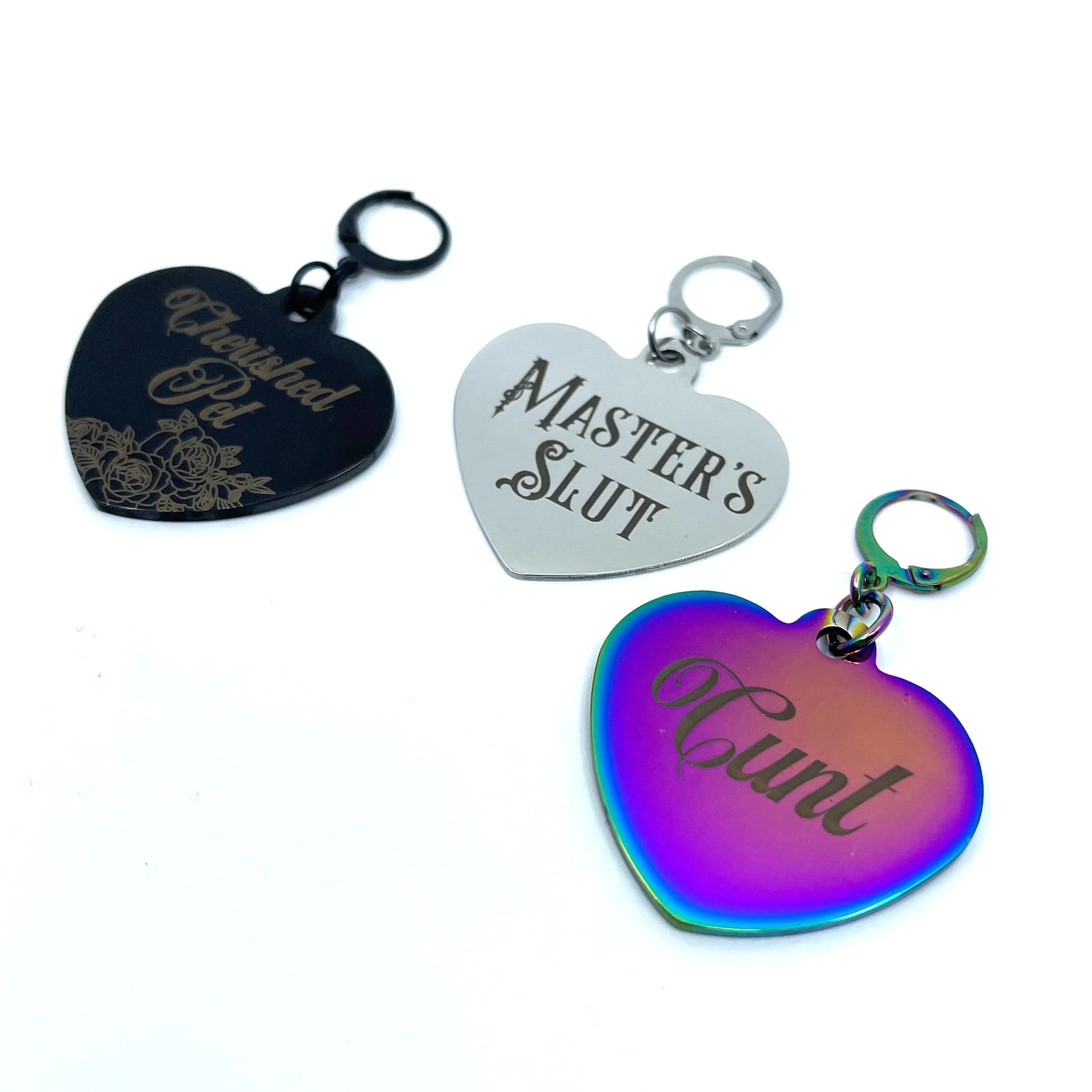 Design Your Own Steel Collar Tag - Large Heart