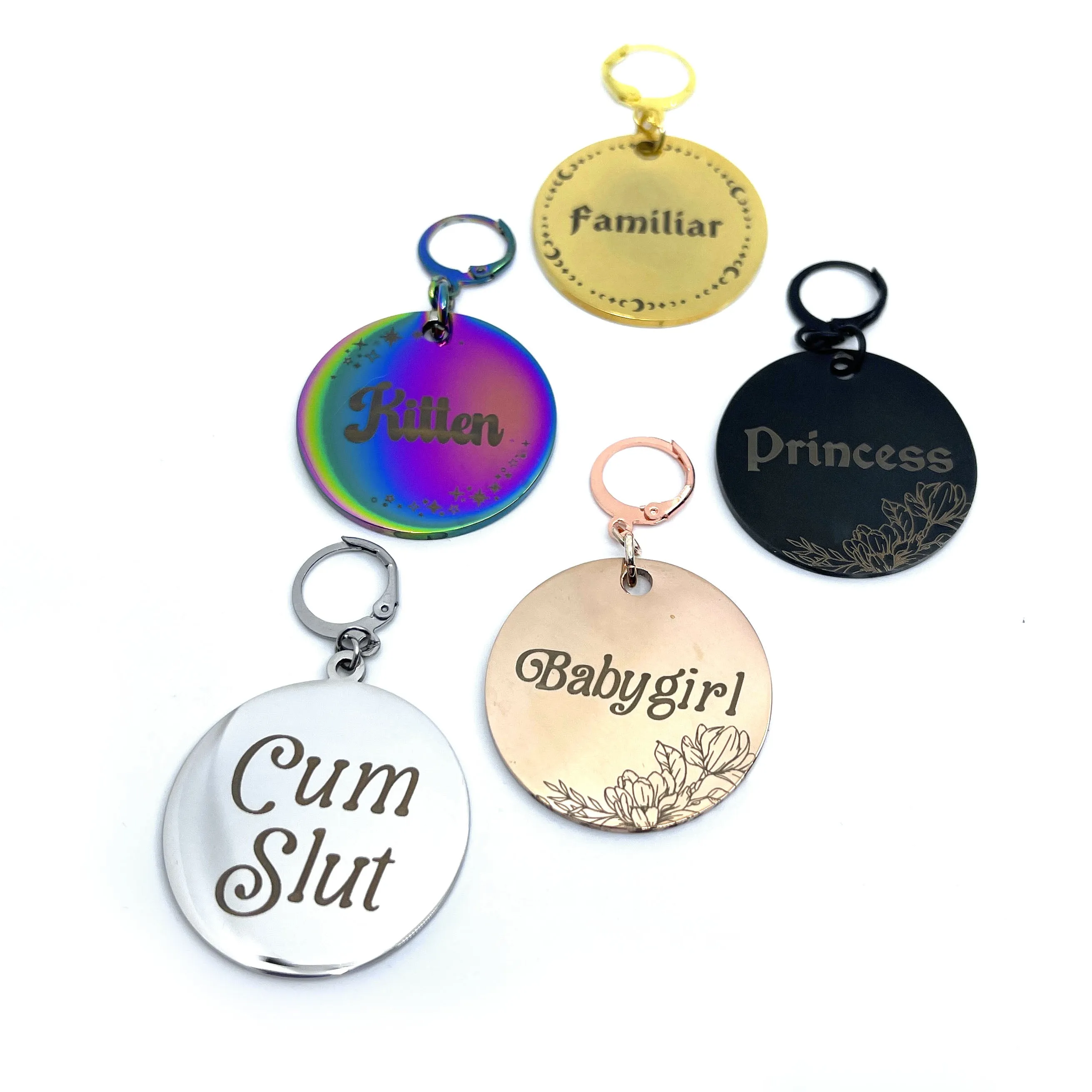 Design Your Own Steel Collar Tag - Large Round