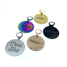 Design Your Own Steel Collar Tag - Large Round