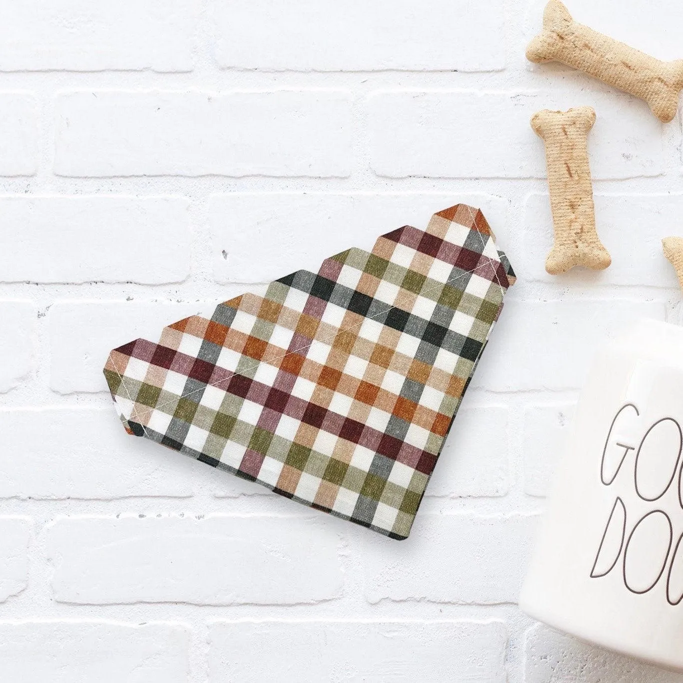Dog Bandana- Fall Autumn Orange Plaid