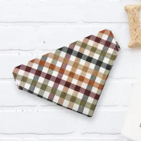 Dog Bandana- Fall Autumn Orange Plaid