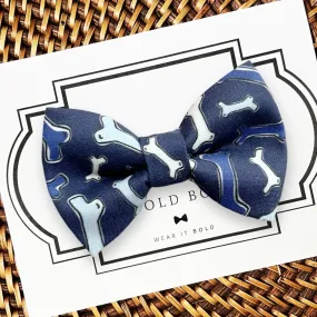 Dog Bone Bowtie- Navy Blue