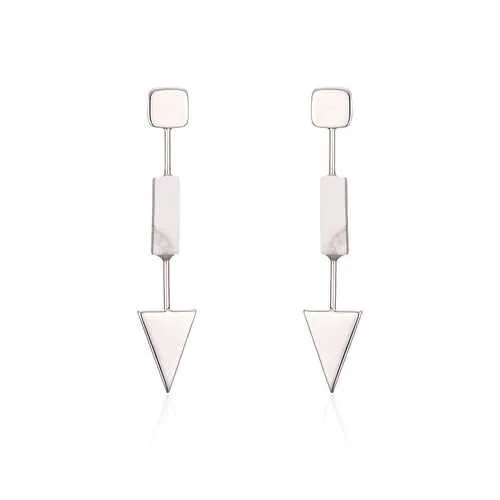 Earrings for Women Luxury Platinum Plated Simple Geometric Pendant Ear Stud Best Gift
