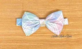 Easter Plaid Bow Tie, Pastel Plaid Spring Bow Tie