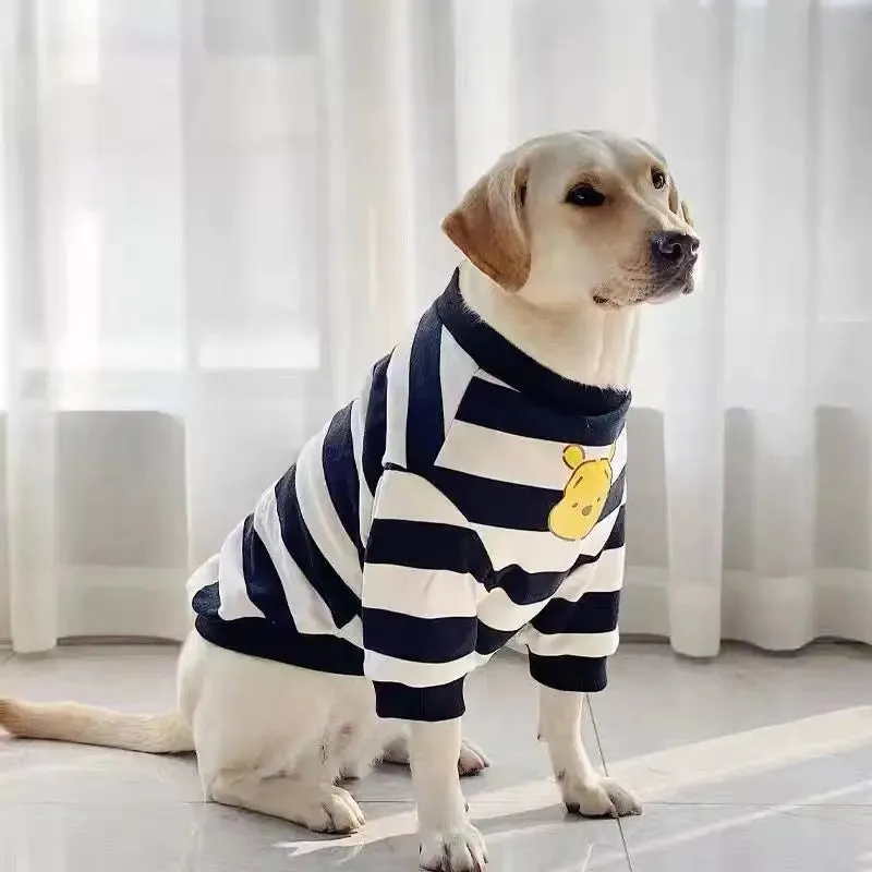 Elevate Your Big Dog's Style with Fashion Brand 100% Cotton Spring-Autumn Labrador & Golden Retriever Pet Sweaters: Trendy Anti-Hair Drop Hoodies for Stylish Pets!