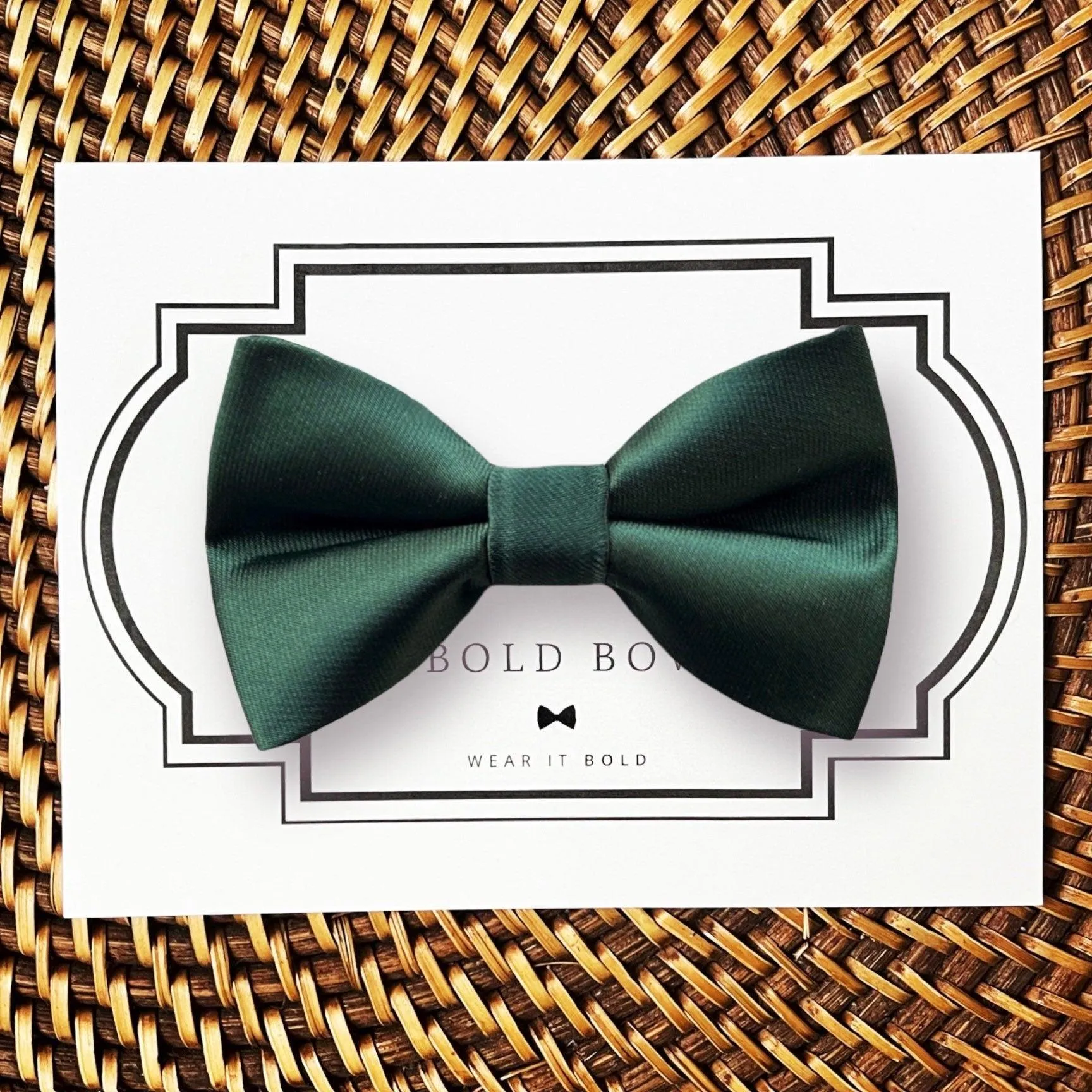 Emerald Green Satin Bow Tie for Dog Collar or Cat Collar