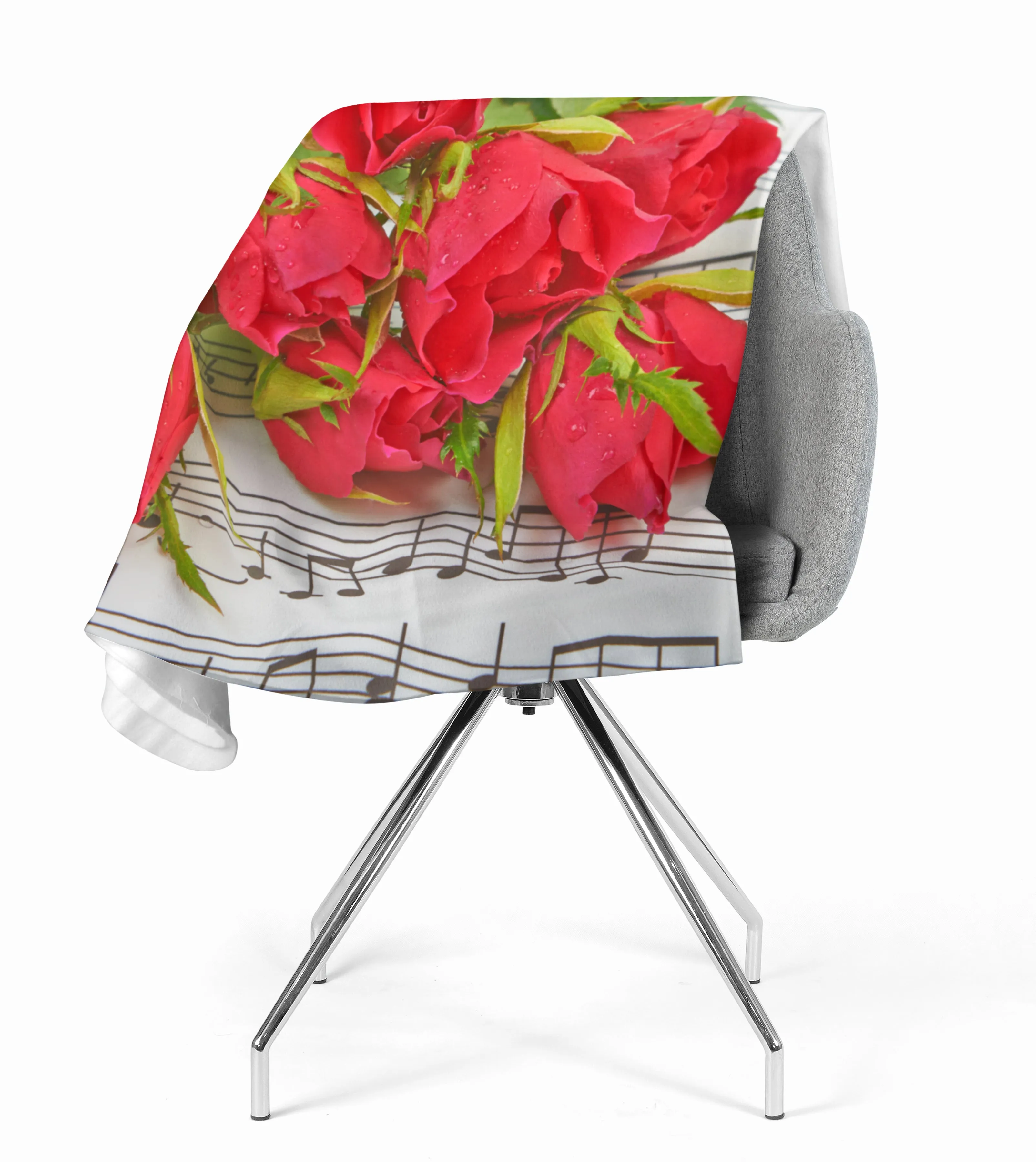 Fleece Blanket Roses and Notes
