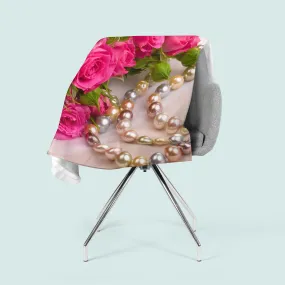 Fleece Blanket Roses and Pearls