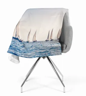 Fleece Blanket Sea and Sailboats
