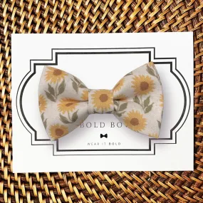 Floral Sunflower Bow Tie for Dog Collar or Cat Collar