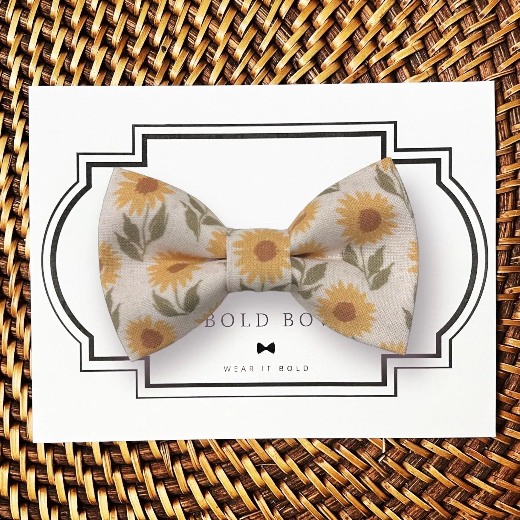 Floral Sunflower Bow Tie for Dog Collar or Cat Collar
