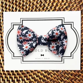 Flower Power Navy Ghosts Bow Tie for Dog Collar or Cat Collar