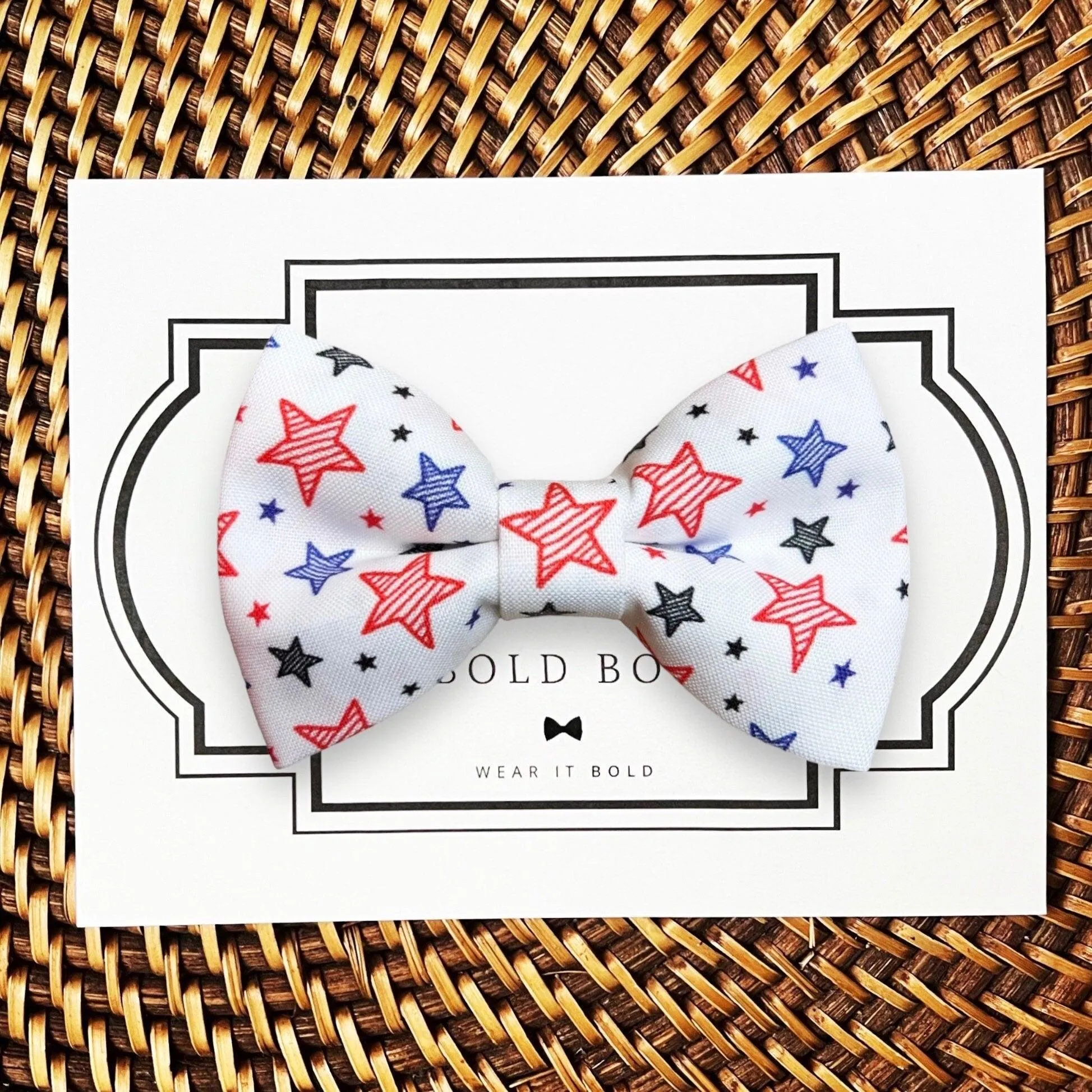 Fourth of July Stars Bow Tie for Dog Collar or Cat Collar